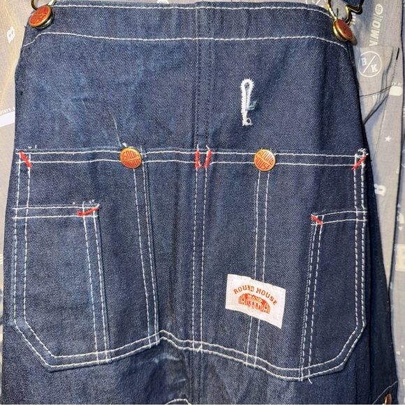 Round House Men’s Bib Overalls 40X30 Dark Blue 100% Cotton Straight Leg NWOT - Picture 9 of 10